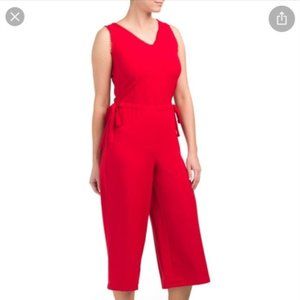 💕 Bright Red Cropped Jumpsuit